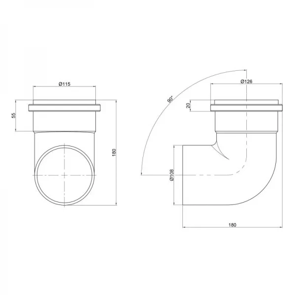 Колено PPR канализационное TA Sewage 110, 90°