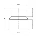 Патрубок переходной канализационный TA Sewage 110х124 на чугун