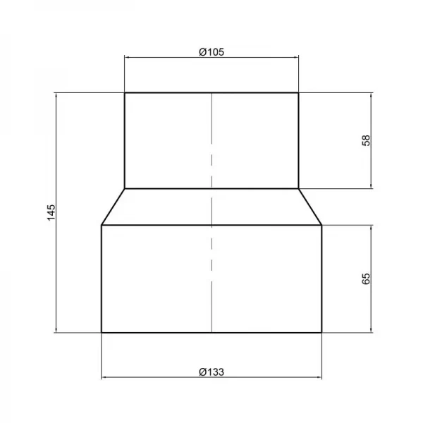Патрубок переходной канализационный TA Sewage 110х124 на чугун