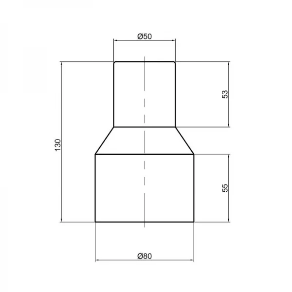 Патрубок переходной канализационный TA Sewage 50х72 на чугун