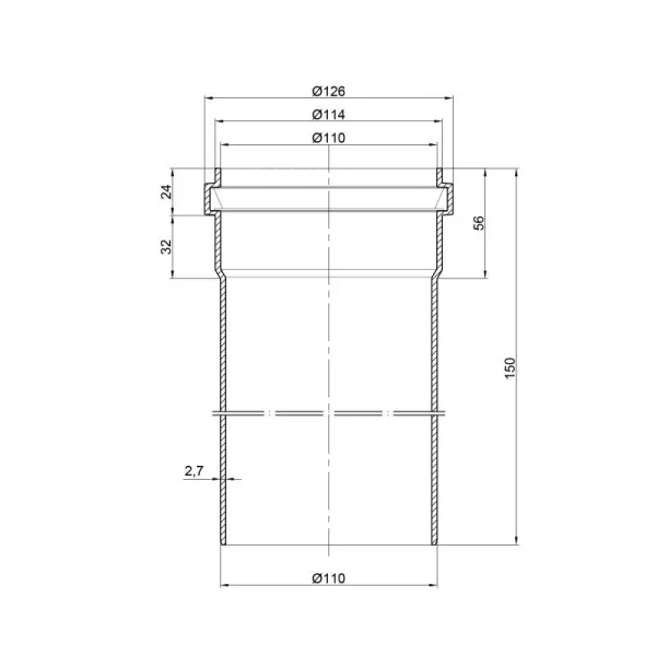 Труба PPR канализационная TA Sewage 110х2,7, 0,15 м