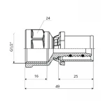 Переходник пресс Icma 16х1