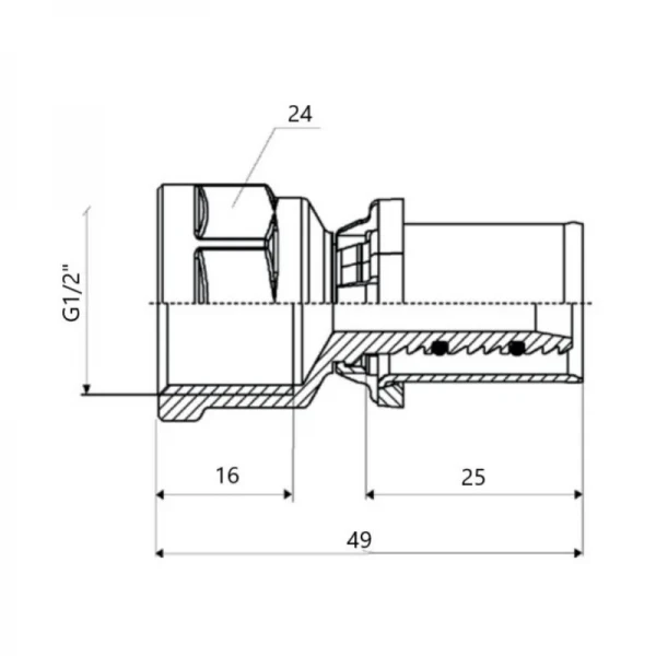 Переходник пресс Icma 16х1