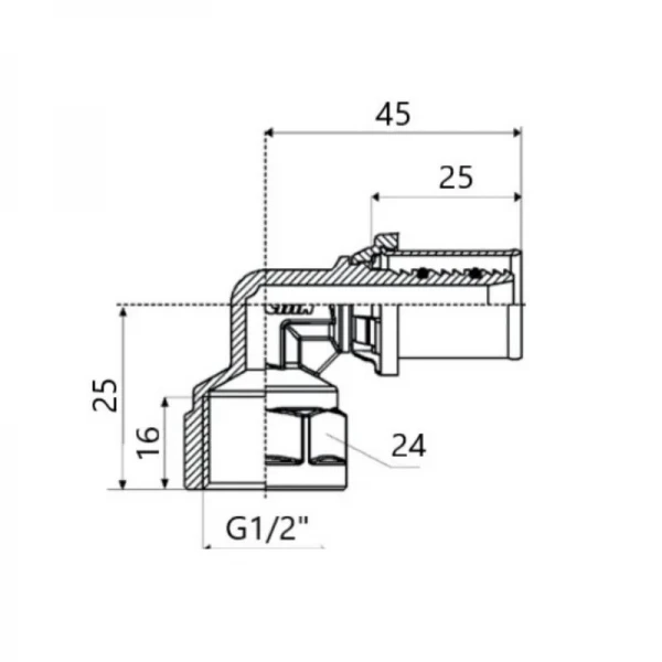 Уголок пресс Icma 16х1/2