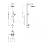 Душевая система универсальная Lidz Kubis 1030 на три потребителя (с изливом) (k35) LDKUB1030NKS28538 Nickel