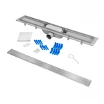 Трап Qtap Dry FB304-900 линейный с сухим затвором и нержавеющей решеткой 900х73