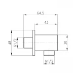 Підключення для шланга Qtap Spojeni прямокутне QTCRMB130 Chrome