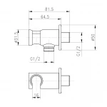 Подключение с держателем для шланга Qtap Spojeni округлое QTCRMBH030 Chrome