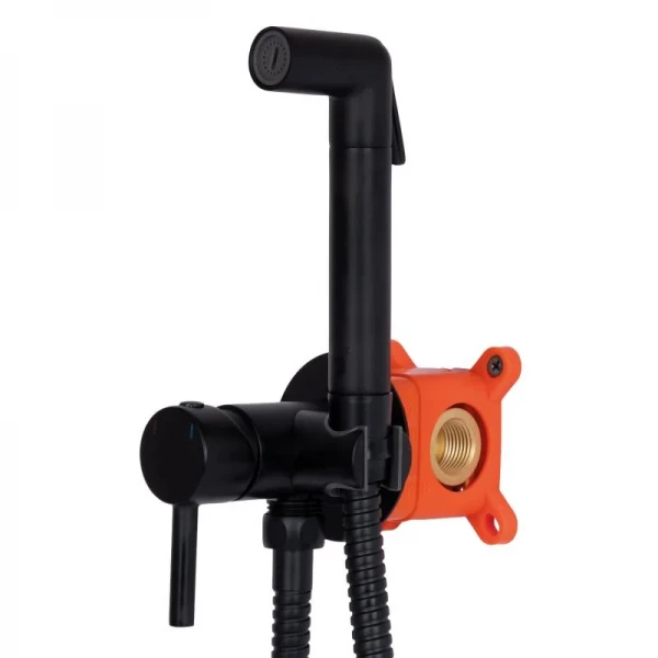 Набор для гигиенического душа Qtap Inspai-Varius округлый QTINSVARBСRV00440001 Black Matt