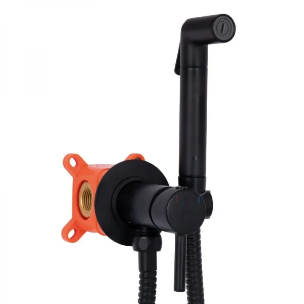 Набор для гигиенического душа Qtap Inspai-Varius округлый QTINSVARBСRV00440001 Black Matt