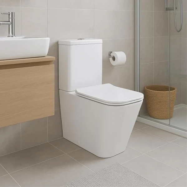 Унітаз-компакт Qtap Crow безобідковий з сідінням Soft-close QT05222170W