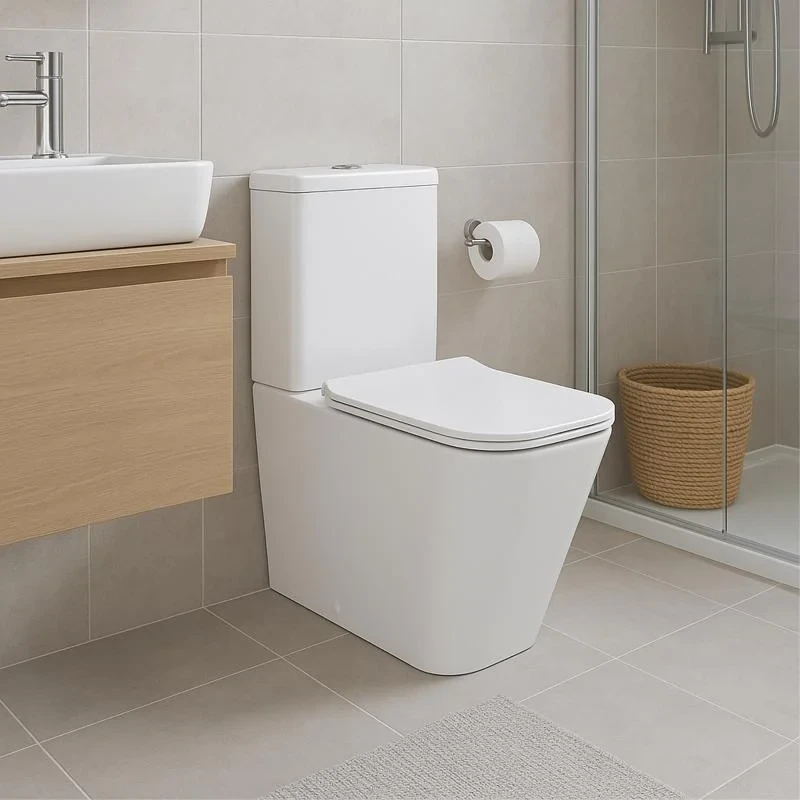 Унитаз-компакт Qtap Crow безободковый с сиденьем Soft-close QT05222170W