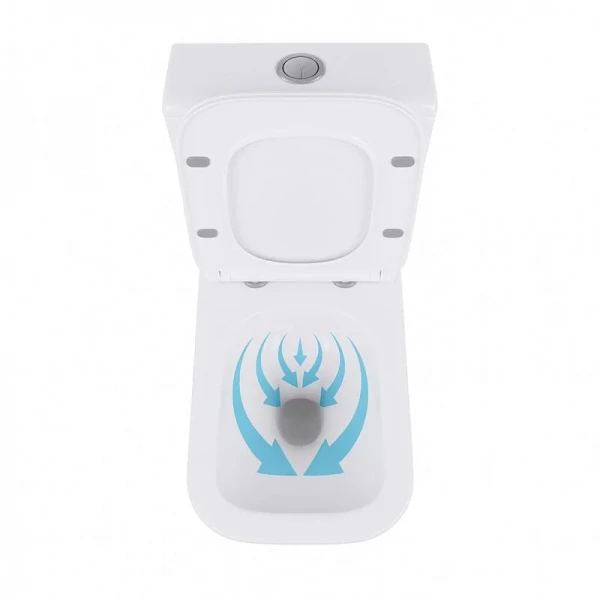 Унітаз-компакт Qtap Crow безобідковий з сідінням Soft-close QT05222170W