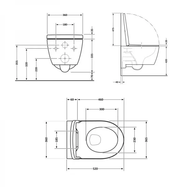 Унитаз подвесной Qtap Jay безободковый с сиденьем Soft-close QT07335176W