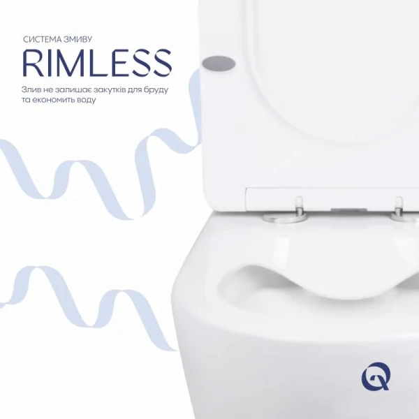 Унитаз-компакт Qtap Stork/Swan безободковый с сиденьем Soft-close QT15222178W