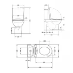 Унітаз-компакт Qtap Stork/Swan безобідковий з сідінням Soft-close QT15222179W