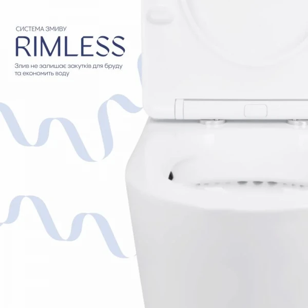 Унітаз-компакт Qtap Stork/Swan безобідковий з сідінням Soft-close QT15222179W