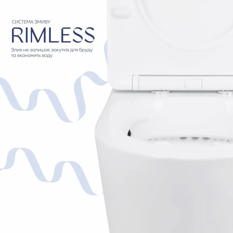 Унітаз-компакт Qtap Stork/Swan безобідковий з сідінням Soft-close QT15222179W