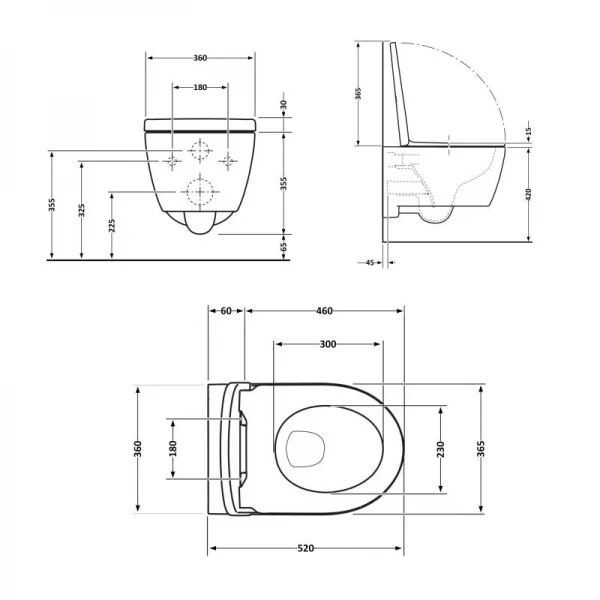 Унитаз подвесной Qtap Swan безободковый с сиденьем Soft-close QT16335178W