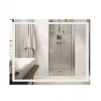 Дзеркало Qtap Mideya (DC-F614) 1000х800 з LED-підсвічуванням Touch, з антизапотіванням, з годинником, димером, рег. яскравості QT2078F614W