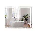 Зеркало Qtap Mideya (DC-F910) 1000х800 с LED-подсветкой Touch, с антизапотеванием, с часами, диммером, рег. яркости QT2078F910W