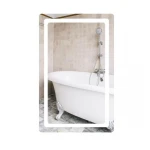 Зеркало Qtap Mideya (DC-F911) 500х800 с LED-подсветкой Touch, с антизапотеванием, с часами, диммером, рег. яркости QT2078F911W