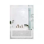 Зеркало Qtap Mideya (DC-F936) 500х800 с LED-подсветкой Touch, с антизапотеванием, с часами, диммером, рег. яркости QT2078F936W