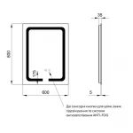 Зеркало Qtap Mideya (DC-F937) 600х800 с LED-подсветкой Touch, с антизапотеванием, с часами, диммером, рег. яркости QT2078F937W