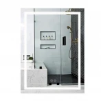 Дзеркало Qtap Mideya (DC-F937) 600х800 з LED-підсвічуванням Touch, з антизапотіванням, з годинником, димером, рег. яскравості QT2078F937W