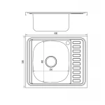 Кухонна мийка Lidz 6050-L 0,6 мм Satin (LIDZ6050L06SAT)