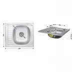 Кухонна мийка Lidz 6050-R 0,6 мм Satin (LIDZ6050R06SAT)