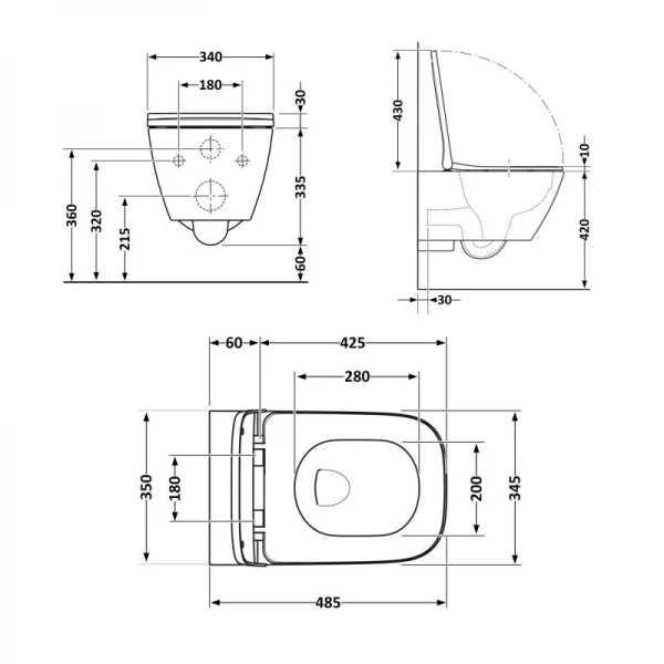 Унитаз подвесной Qtap Tern безободковый с сиденьем Soft-close QT1733052ERW