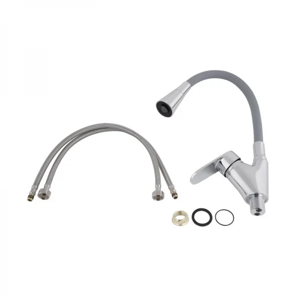 Змішувач для кухні Lidz Tani 007F3 з гнучким виливом (k40) LDTAN007F3GCR31869 Grey / Chrome