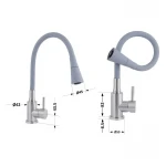 Смеситель для кухни Lidz Aria 015F31 с серым гибким изливом (k35) LDARI015F31GNK31871 GNK