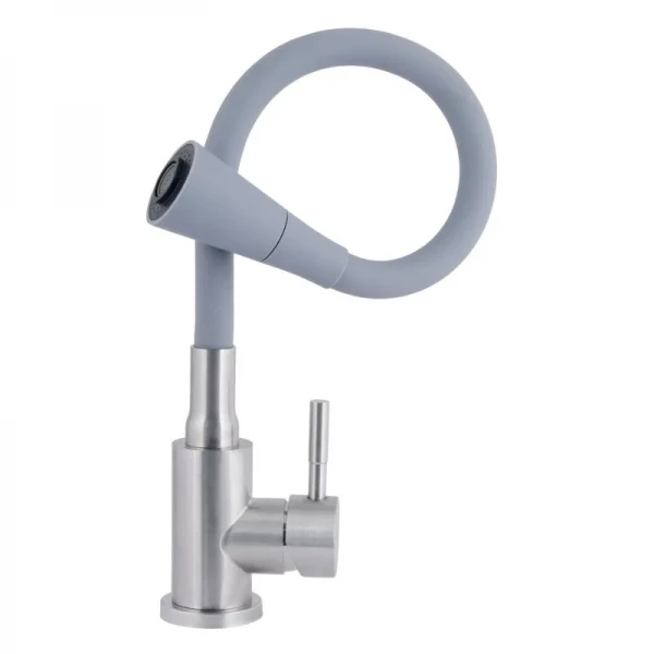 Смеситель для кухни Lidz Aria 015F31 с серым гибким изливом (k35) LDARI015F31GNK31871 GNK