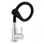 Смеситель для кухни Lidz Aria 015F31 с чёрным гибким изливом (k35) LDARI015F31BNK31872 BNK