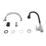 Смеситель для кухни Lidz Aria 015F31 с чёрным гибким изливом (k35) LDARI015F31BNK31872 BNK