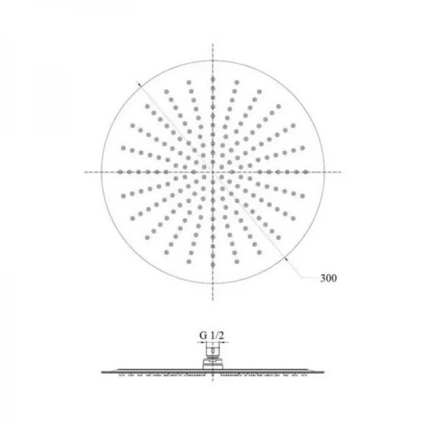 Лейка для верхнего душа Lidz Niagara 130 300 мм округлая LDNIA130NKS32451 Chrome