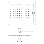 Лійка для верхнього душу Лейки Lidz Лейка 225 250x250 мм прямокутна LDNIA225NKS32452 Chrome