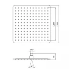 Лійка для верхнього душу Лейки Lidz Лейка 230 300x300 мм прямокутна LDNIA230NKS32453 Chrome