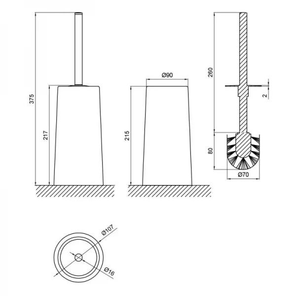 Ёршик Lidz Playa 0512 напольный (пластик) LDPLA0512WHI32475 White