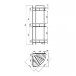 Полиця кутова Lidz Oreo 0606 3 ярусна LDORE0606CRM32484 Chrome