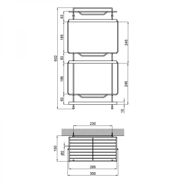 Полка універсальна Lidz Radom 0608 3 ярусна LDRAD0608CRM32486 Chrome