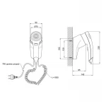 Фен с держателем Lidz Tarnow 0191 1100 Вт LDTAR0191WHI32510 White