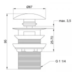 Донный клапан Lidz Tani 003 нажимной 1 1/4