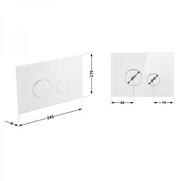 Панель смыва для унитаза Qtap Nest QT0111V1164GW