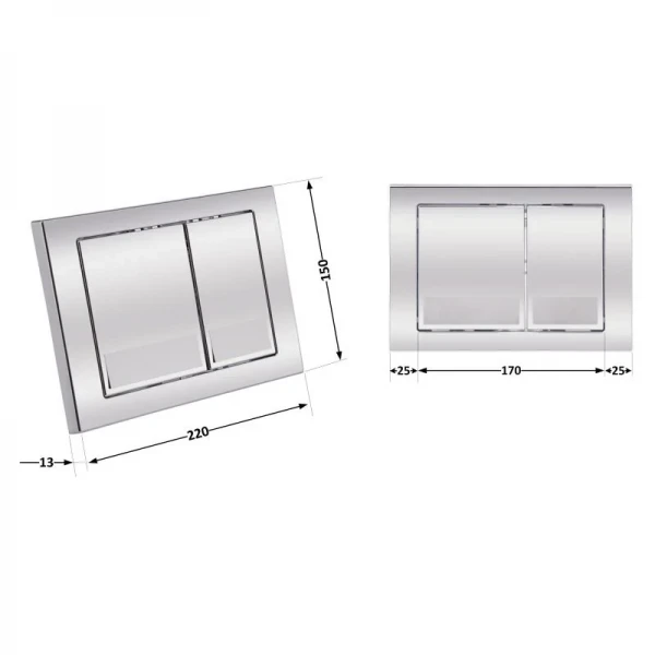 Панель смыва для унитаза Qtap Nest QT0111M06028CRM