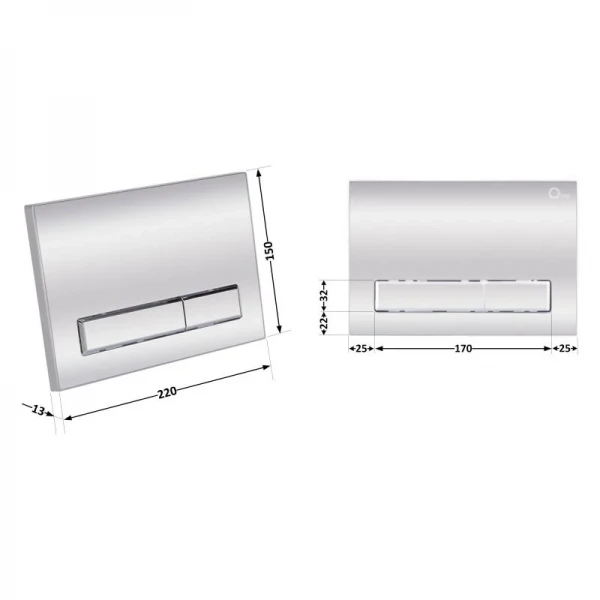 Панель смыва для унитаза Qtap Nest QT0111M08381CRM