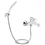 Смеситель для ванны Qtap Grand (c душевым гарнитуром) QTGRAWCR006 Chrome/White