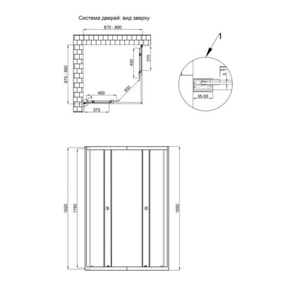 Душевая кабина Qtap Presto CRM1099SP5 90х90 см, стекло Pear 5 мм без поддона
